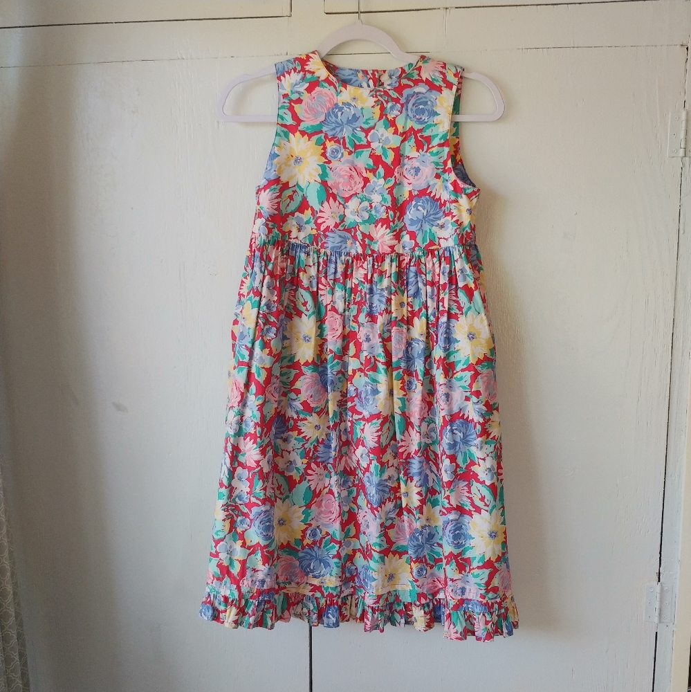 Laura Ashley UK Sleeveless Pink Floral Dress